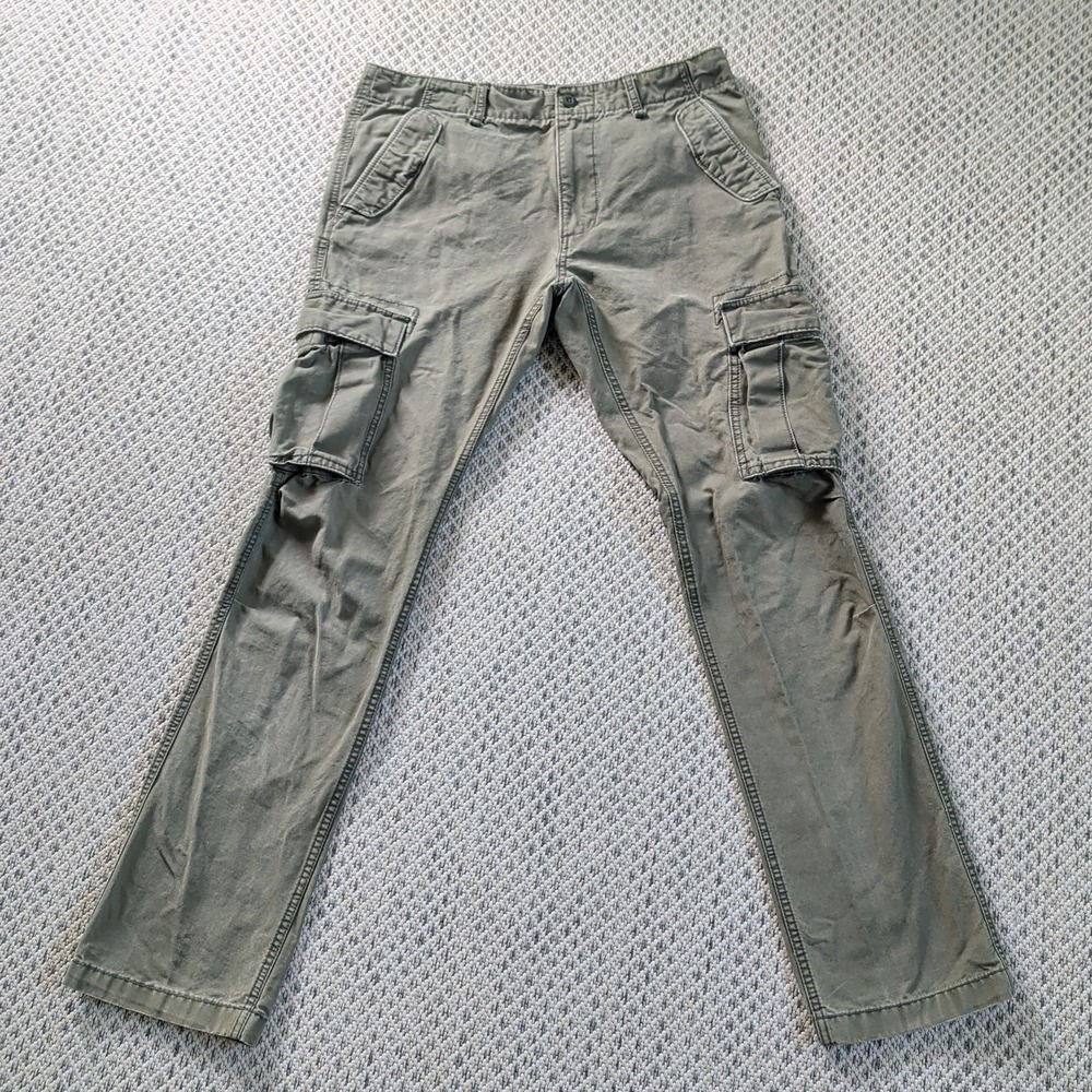Cargo Surplus Pants Mens 33 X 36* Tall Green Military Old Navy Builtout Forest